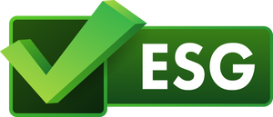 Esg business company criteria. Icon on green backdrop. Esg e